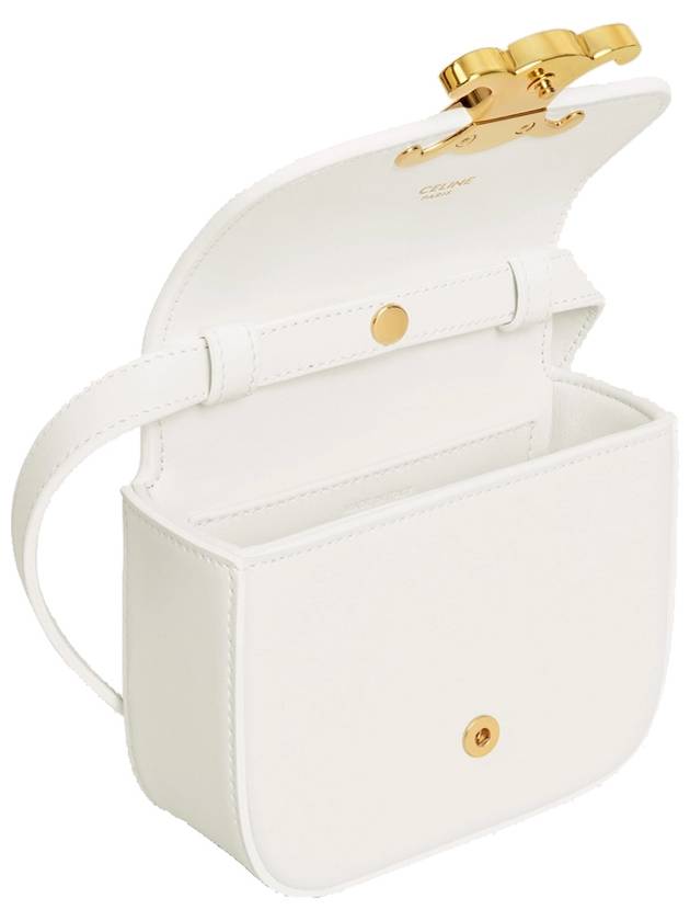 Triomphe Small Shiny Calfskin Cross Bag White - CELINE - BALAAN 5