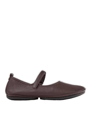 Right Leather Mary Jane Flat Shoes Burgundy - CAMPER - BALAAN 1