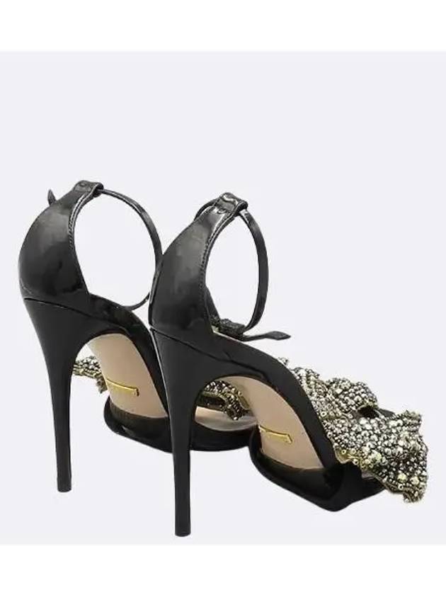 480458 black color patent crystal bow high heels size 35 220MM - GUCCI - BALAAN 5