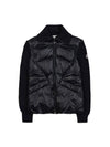 Logo Patch Wool Padded Cardigan Navy - MONCLER - BALAAN 1