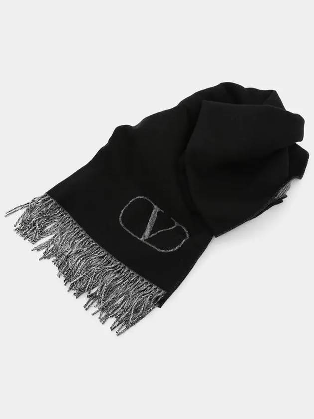 V Logo Muffler Black - VALENTINO - BALAAN 4