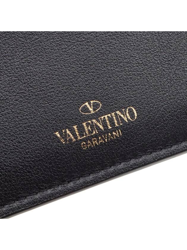 Black calfskin Rockstud card wallet - VALENTINO - BALAAN 10