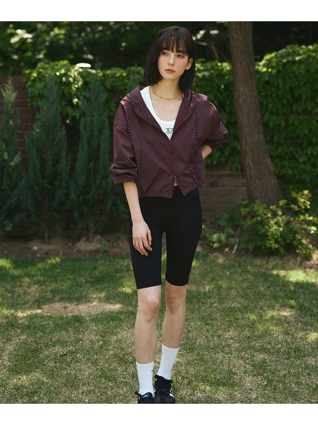 _NYLON HOOD CROP WINDBREAKER JACKET_BURGUNDY - THE GREEN LAB - BALAAN 6