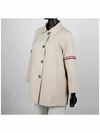 Waterproof Cotton Twill Striped Armband Cropped Car Coat Khaki - THOM BROWNE - BALAAN.