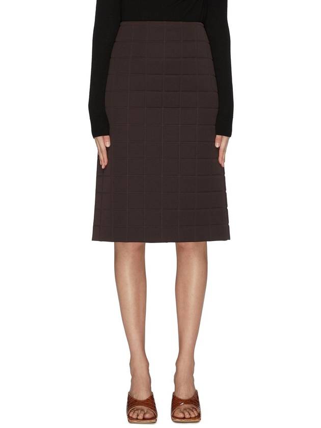 Heavy Technical Gabardine A-Line Skirt Chocolate - BOTTEGA VENETA - BALAAN 3