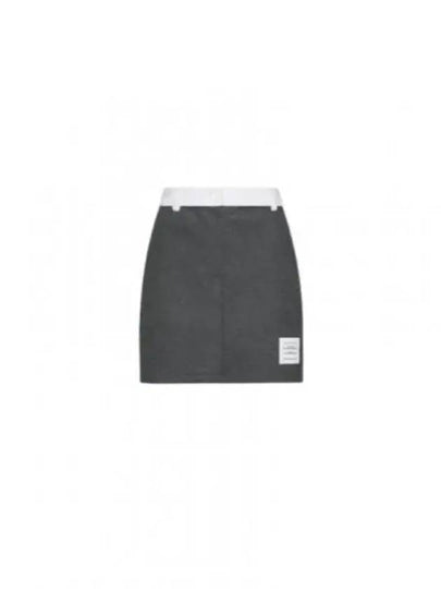 Tech Twill Mini H Line Skirt Grey - THOM BROWNE - BALAAN 2