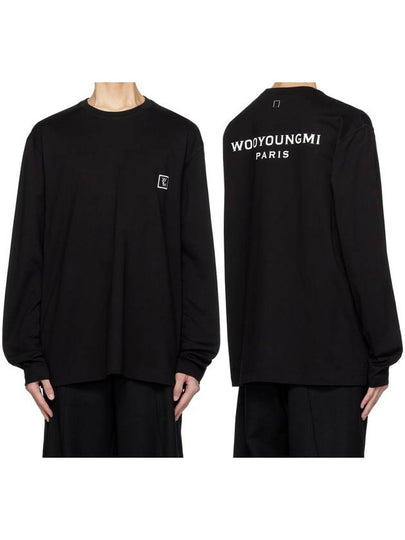 Cotton Back Logo Long Sleeve T-Shirt Black - WOOYOUNGMI - BALAAN 2