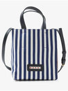 Striped Strap Tote Bag Navy - MARNI - BALAAN 2