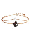 Iconic Swan Chain Bangle Bracelet Black Rose Gold - SWAROVSKI - BALAAN 1