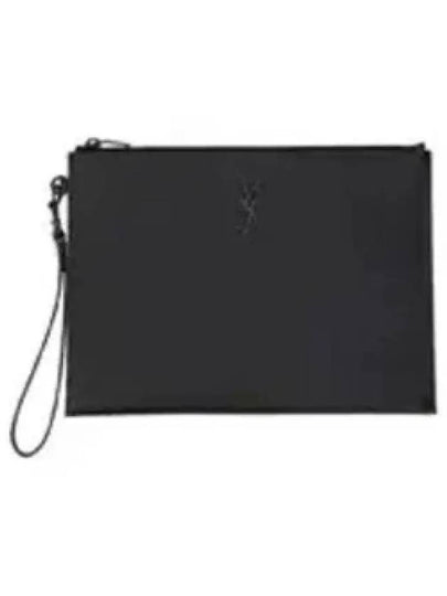 Monogram Strap Tablet Clutch Bag Black Black - SAINT LAURENT - BALAAN 2