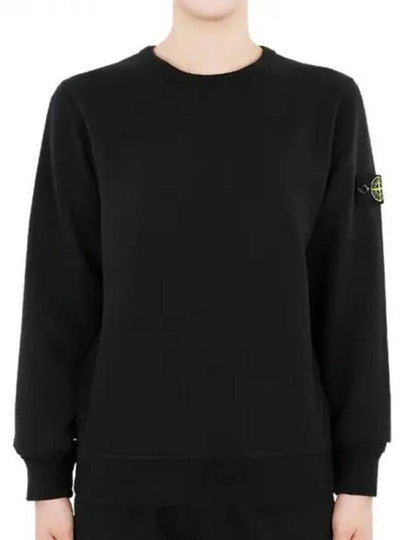 Kids Wappen Patch Organic Cotton Fleece Sweatshirt Black - STONE ISLAND - BALAAN 2