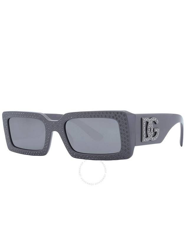 Dolce and Gabbana Grey Mirrored Black Rectangular Ladies Sunglasses DG4447B 30906G 53 - DOLCE&GABBANA - BALAAN 3