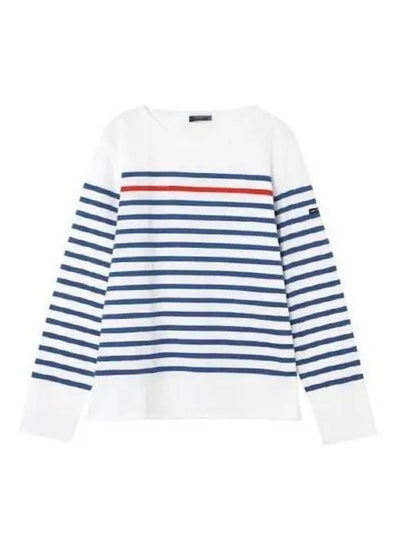 Striped Cotton Long Sleeve T-Shirt Blue White - SAINT JAMES - BALAAN 2