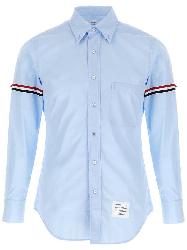 Men's Poplin Grosgrain Armband Classic Long Sleeve Shirt Blue - THOM BROWNE - BALAAN 2