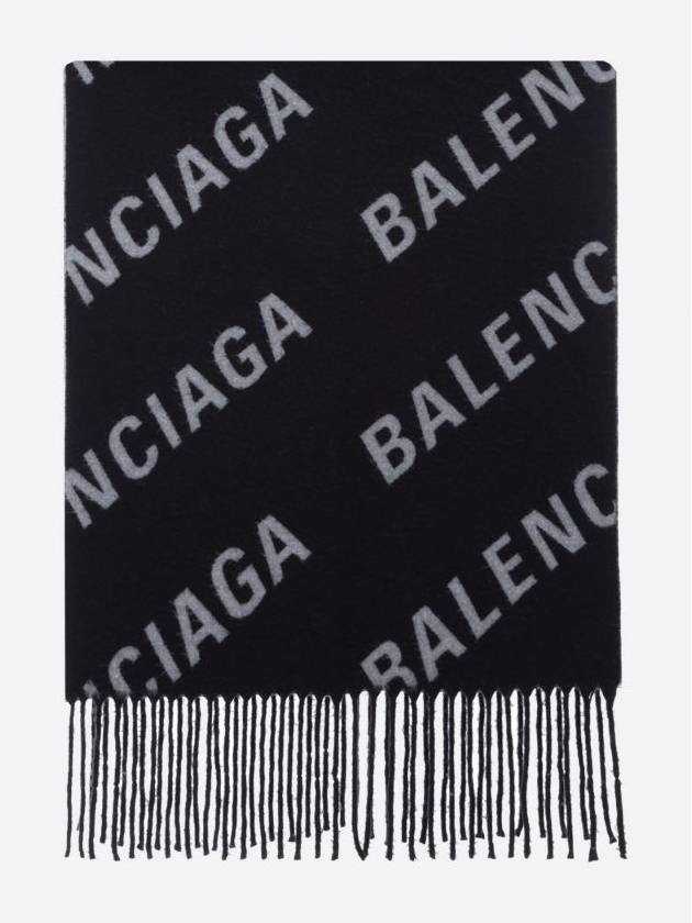 All-Over Logo Muffler Black - BALENCIAGA - BALAAN 2