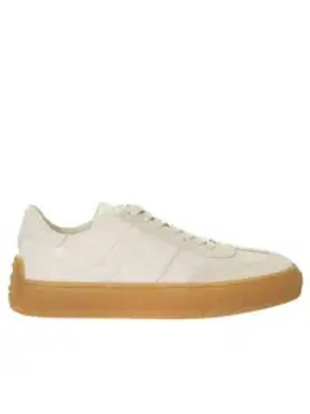 Round Toe Leather Low Top Sneakers White - TOD'S - BALAAN 5