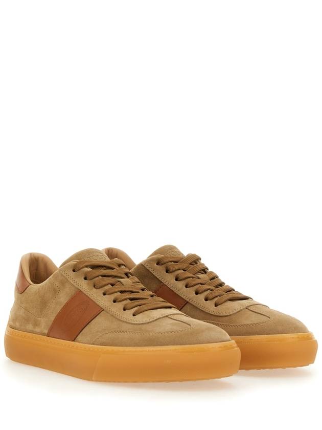 Embossing Logo Suede Low Top Sneakers Brown - TOD'S - BALAAN 4