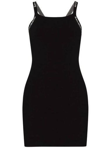 jacquard logo short dress black - ALEXANDER WANG - BALAAN 1