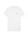 Men's Logo V-Neck Short Sleeve T-shirt White - LACOSTE - BALAAN 2