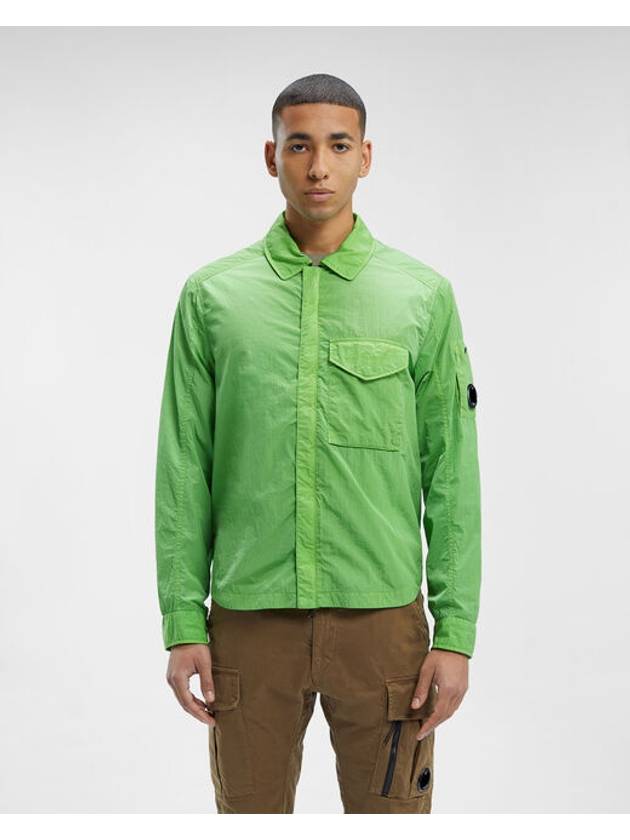 Chrome-R Zip-Up Over Long Sleeve Shirt Green - CP COMPANY - BALAAN 3