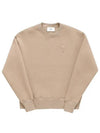 De Coeur Embossed Logo Crewneck Sweatshirt Marron Tan - AMI - BALAAN 6