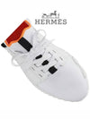 Depart Knit Calfskin Low Sneakers Blanc - HERMES - BALAAN 8