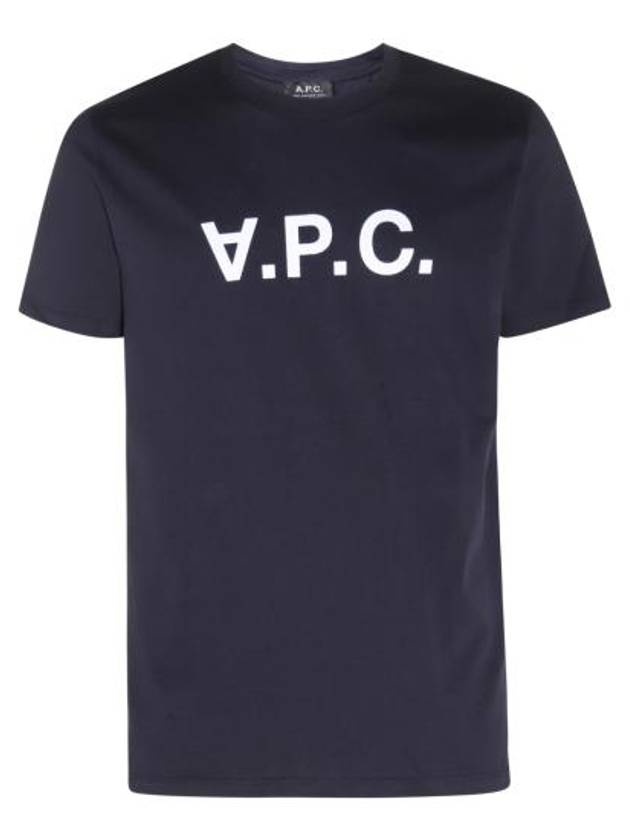 VPC Logo Organic Cotton Short Sleeve T-Shirt Navy - A.P.C. - BALAAN 2