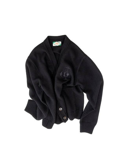 Men's Logo Knit Cardigan Black - IOEDLE - BALAAN 2