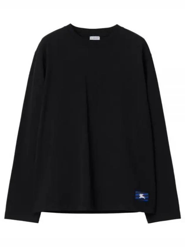 Cotton Long Sleeve T-Shirt Black - BURBERRY - BALAAN 2