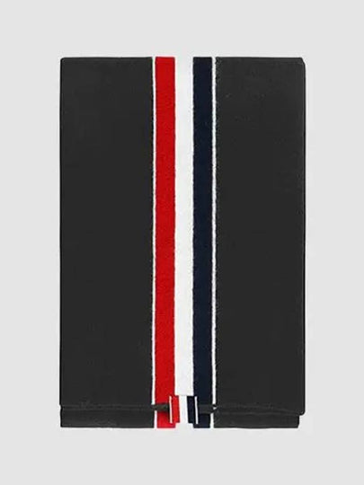 Men's Three Stripes Merino Wool Muffler Black - THOM BROWNE - BALAAN 2