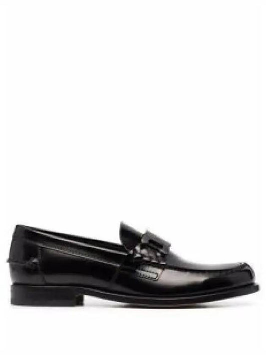 Men's Leather Metal Chain Loafers Black - TOD'S - BALAAN 2