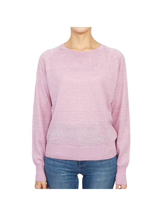 Women's Crew Neck Wool Knit Top Light Pink - VANESSA BRUNO - BALAAN 1