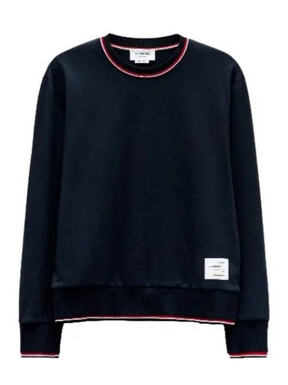 Logo Tab RWB Stripe Trimming Knit Top Navy - THOM BROWNE - BALAAN 2