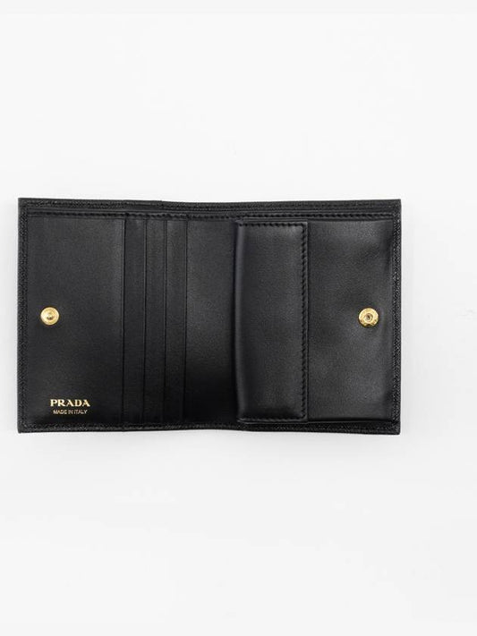 Saffiano leather bifold wallet black - PRADA - BALAAN 3