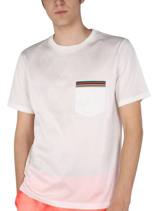 Signature Striped Pocket Short Sleeve T-Shirt White - PAUL SMITH - BALAAN 4