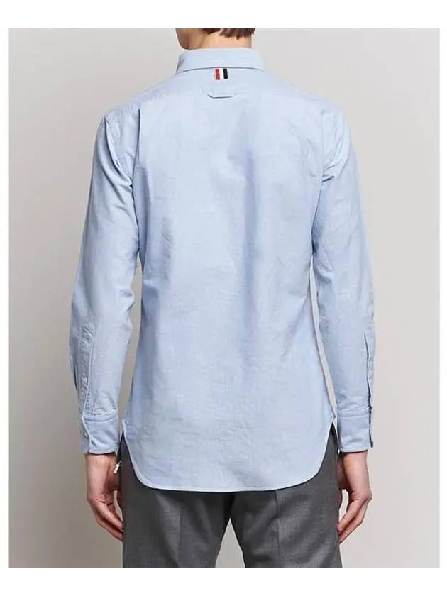 Oxford Grosgrain Placket Cotton Long Sleeve Shirt Light Blue - THOM BROWNE - BALAAN 4