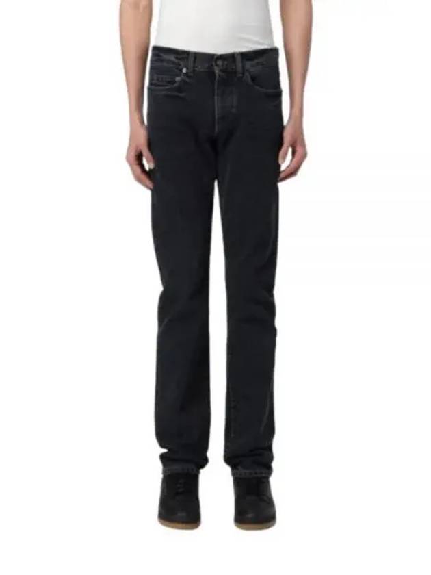 Classic Slim Cut Cotton Straight Jeans Black - SAINT LAURENT - BALAAN 2