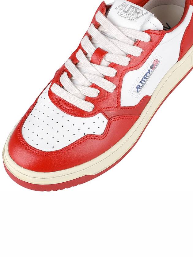 Men's Medalist Low Leather Sneakers White Red - AUTRY - BALAAN 8