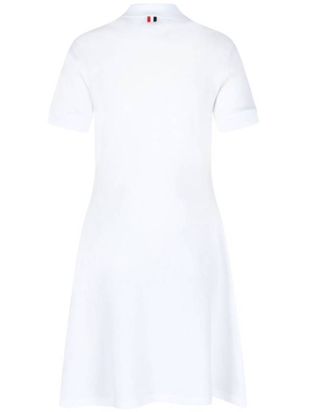 Women's Logo Patch Tennis Flare Short Dress White - THOM BROWNE - BALAAN 4