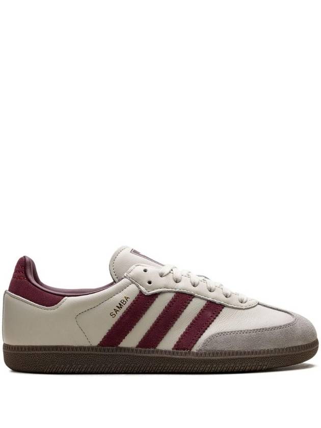 Samba OG Low Top Sneakers Putty Grey Maroon - ADIDAS - BALAAN 1