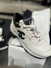 CC Logo Suede Tennis Low Top Sneakers Black - CHANEL - BALAAN 3