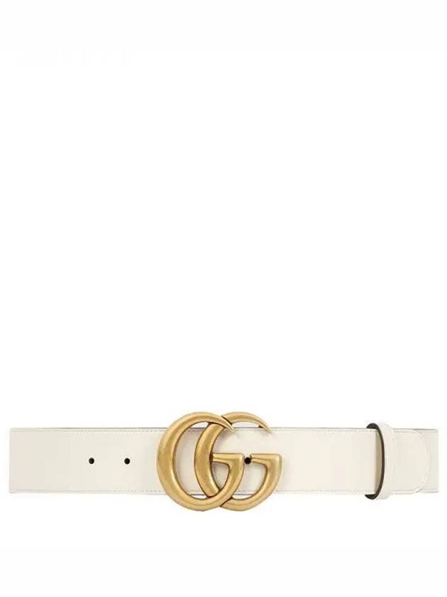 GG Marmont Buckle Leather Belt White - GUCCI - BALAAN 2