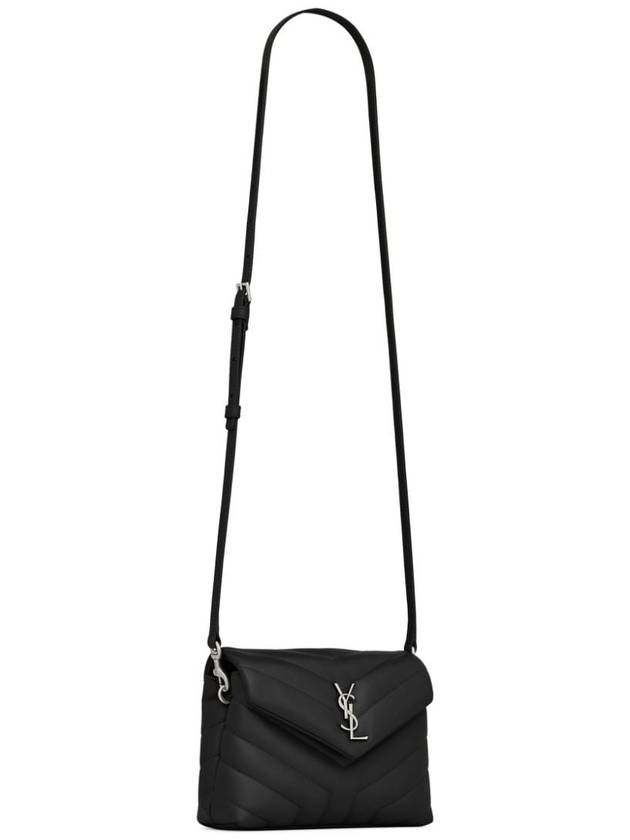 Toy Loulou Strap Shoulder Bag In Quilted Leather Black - SAINT LAURENT - BALAAN 7