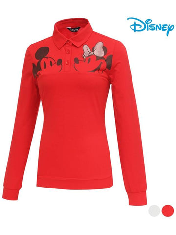 Disney character hem lettering long-sleeved collar T-shirt DO1LTS007 - DISNEY GOLF - BALAAN 1