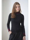 Kaisienne color block half neck polar knit black - CAHIERS - BALAAN 1