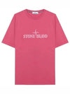 Stitches Two Embroidery Short Sleeve T-Shirt Cyclamen - STONE ISLAND - BALAAN 2