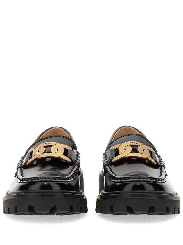 Women's Kate Metal Chain Leather Loafers Black - TOD'S - BALAAN 5