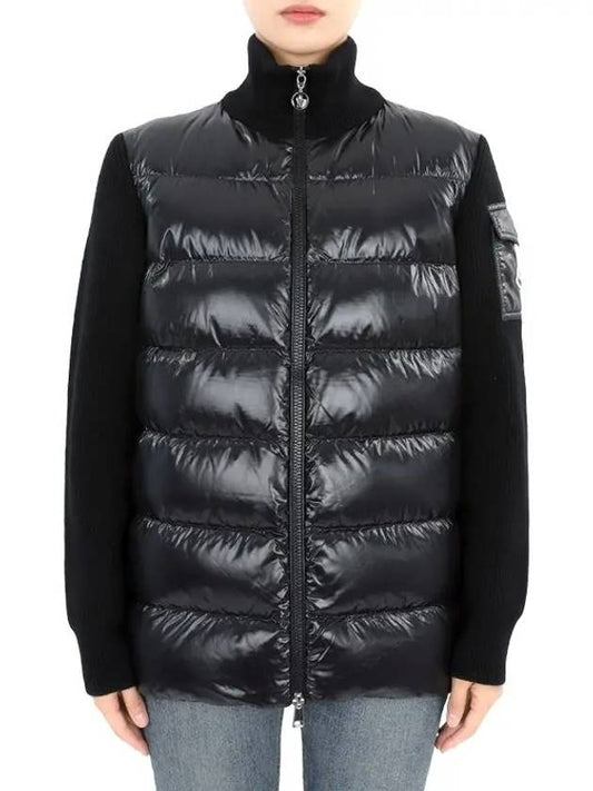 Women s Logo Patch Wool Padding Mix Jacket Black 9B00013 M1131 999 - MONCLER - BALAAN 2