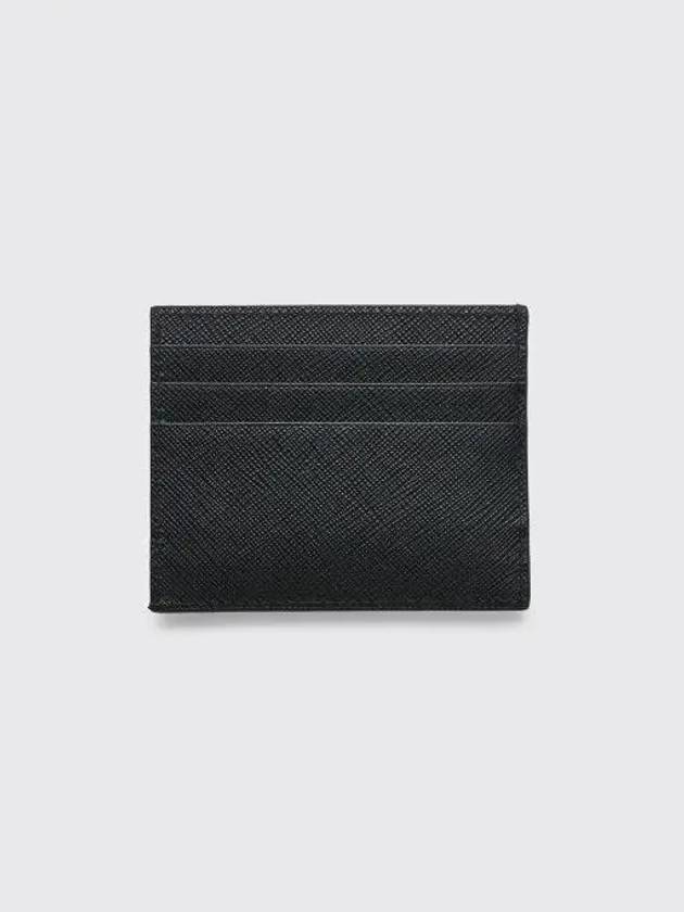 Triangle Logo Saffiano Card Wallet Black - PRADA - BALAAN 3