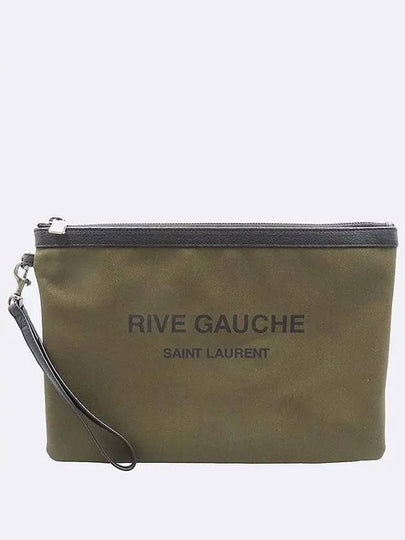 581369 Khaki fabric Rive Gauche clutch - SAINT LAURENT - BALAAN 2